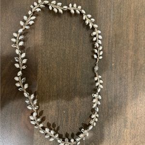 Beautiful Mother of Pearl and Swarovski Crystal Halo! Angelica by Maria Elena.